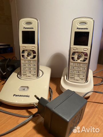 Домашний телефон Panasonic с 2 трубками бежевый объявление продам