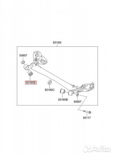 Сайлентблок задней балки 55160-2K301 KIA soul