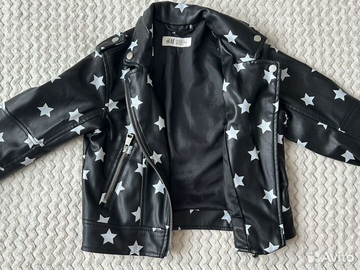 Детская кожаная куртка H&M для девочек
