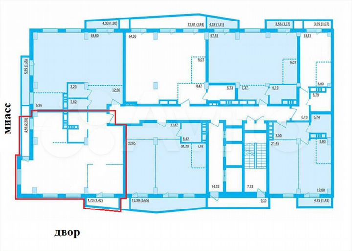 3-к. квартира, 100,7 м², 13/23 эт.