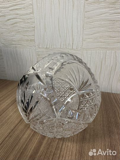 Хрустальная ваза-корзинка для фруктов «Лукошко»