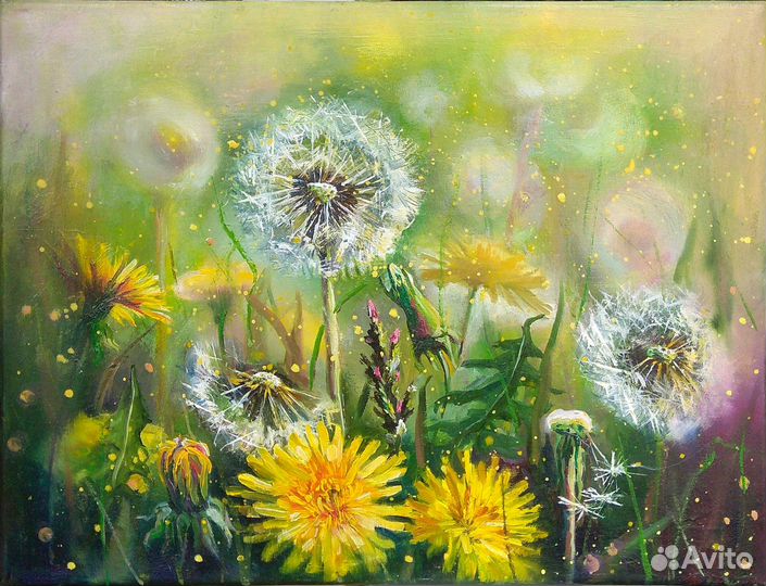 Картина. Живопись;Одуванчики, масло