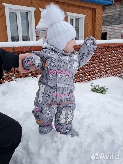 Зимний комбинезон для девочки 74 80 crockid