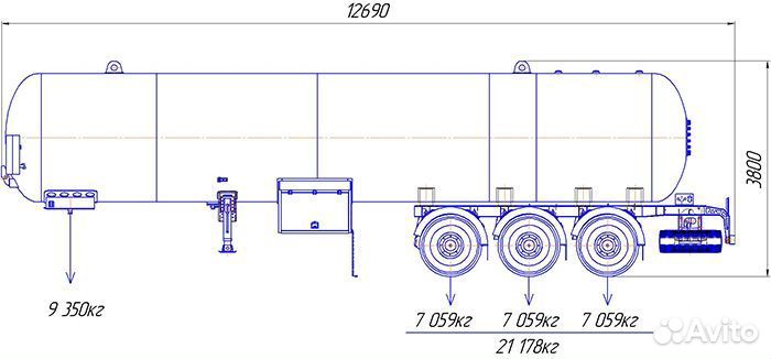 Полуприцеп газовоз GT7 ППЦТ-40, 2024