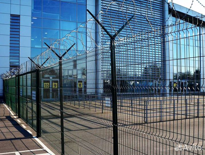 Забор сиз 3Д сетки с установкой промышленная зона