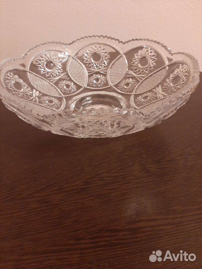 Ваза для фруктов хрустальная