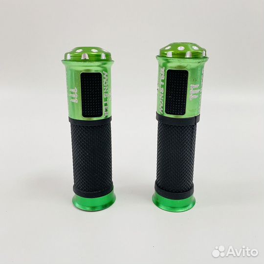Ручки руля пластиковые зеленые с надписью monster