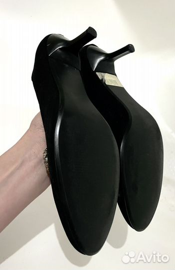Туфли Gusto черные 40 размер замшевые