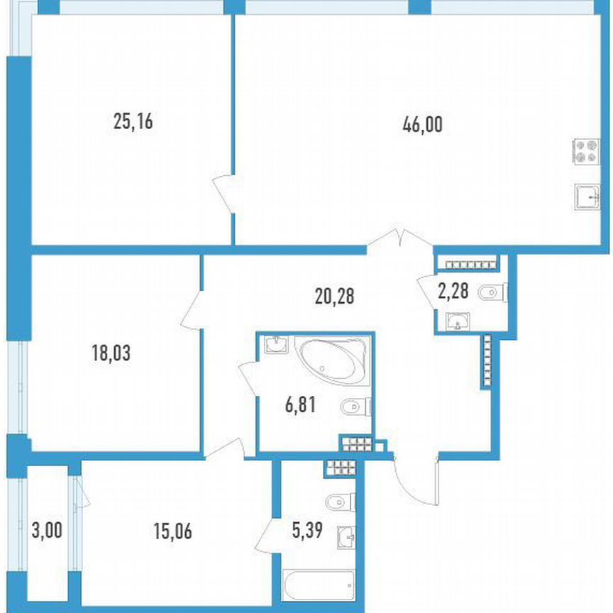 3-к. квартира, 140 м², 10/23 эт.