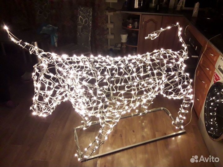 Садовые световые каркасные фигуры Тигр Бык