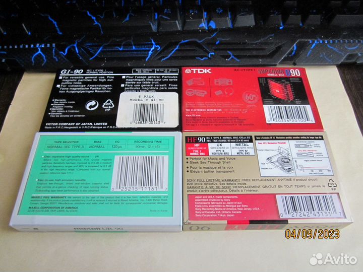 Аудиокассеты JVC, sony, TDK и maxell (4 штуки)