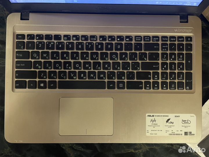 Asus x540y/2ядра/Radeon R2/2gb ramновая батарея