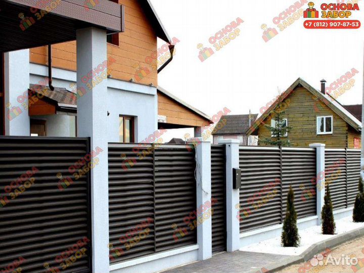 Современные металлические заборы Жалюзи