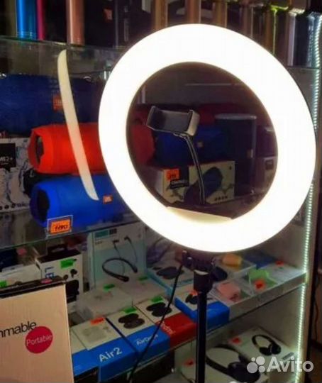 Кольцевая лампа 32 см со штативом