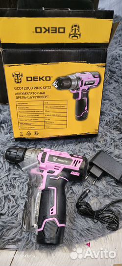 Шуруповерт deko 12v розовый