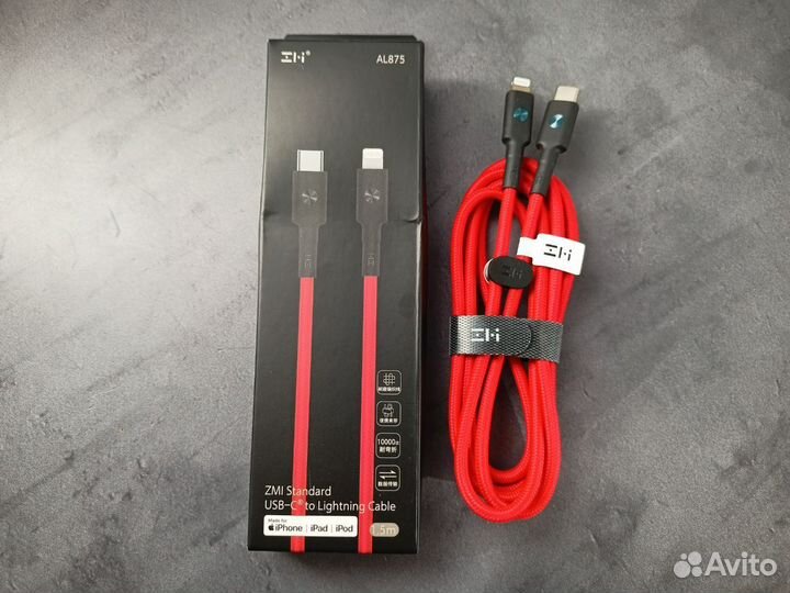 Кабель Type-C/Lightning ZMI 150см MFI 18W PD (Red)