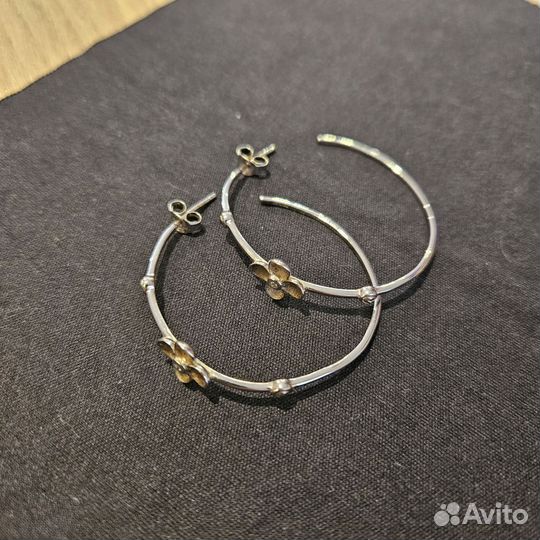 Серьги-кольца из серебра