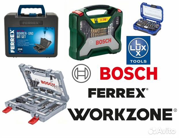 Наборы бит и сверл Bosch, Workzone, Ferrex