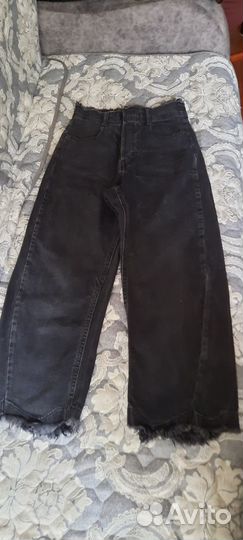 Черные джинсовые брюки Zara 34 размер