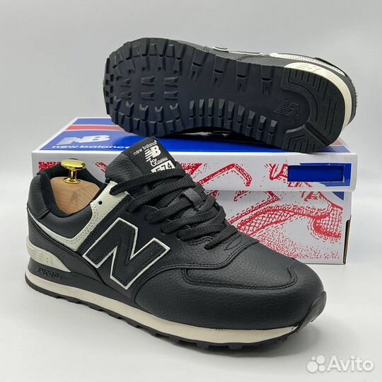 Кроссовки new balance 574 кожаные