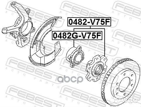 Ступица передняя 0482GV75F Febest