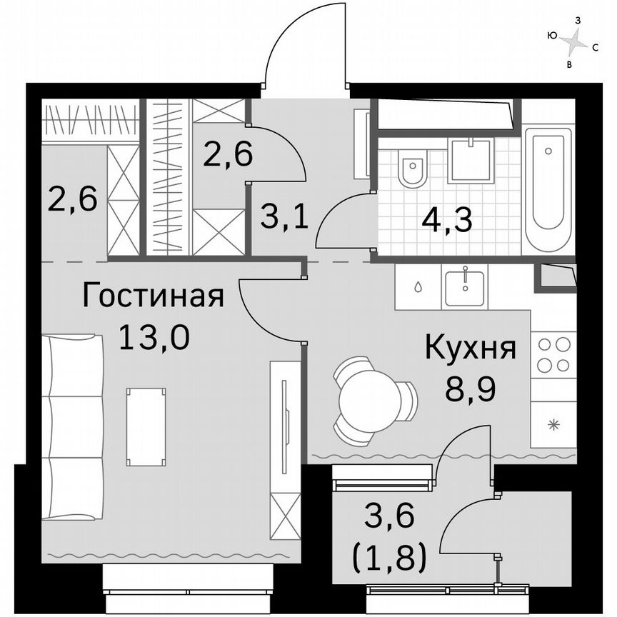 1-к. квартира, 36,4 м², 29/29 эт.