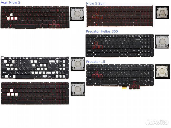 Клавиши, механизмы для клавиатур игровых ноутбуков