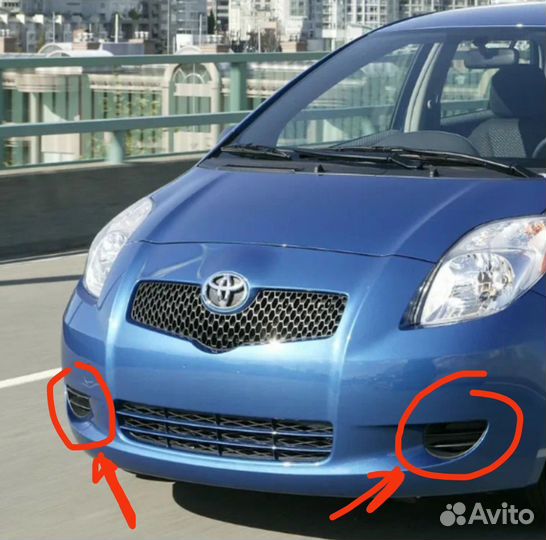 Toyota Yaris 2006 год. Заглушка противотуманок