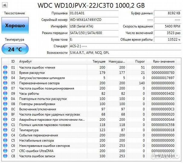 Жесткий диск HDD 1 Тб (2,5