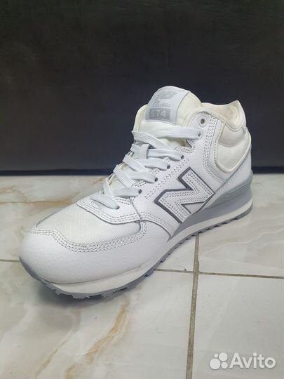 Кроссовки New Balance 574 кожаные с мехом