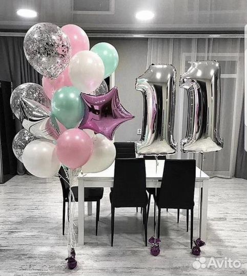 Гелиевые шары, воздушные шарики. Цветы