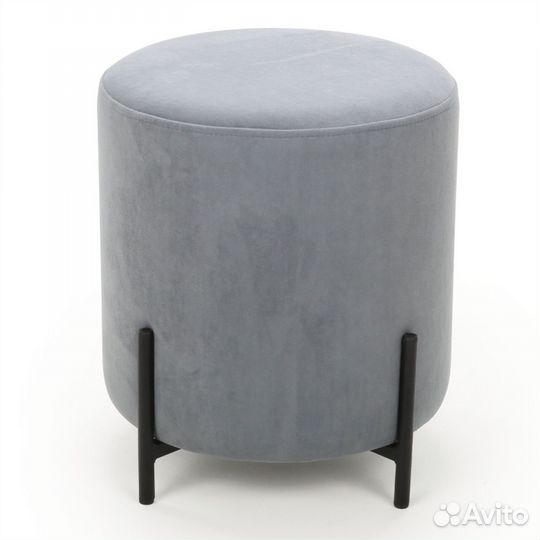 Пуф Beneli шарль, круглый, серый, велюр, для гости