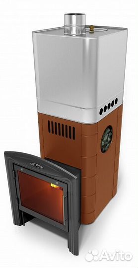 Печь для бани Бирюса 2013 Inox Витра зк терракота