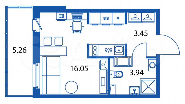 Квартира-студия, 25 м², 10/12 эт.
