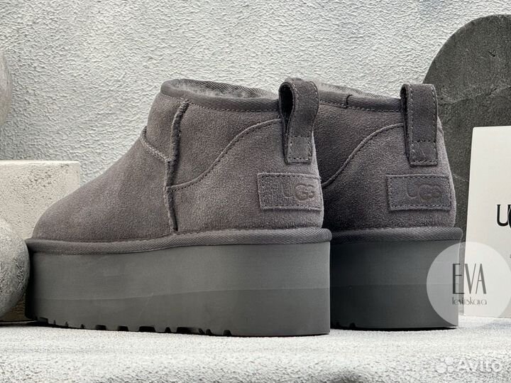 Угги женские на платформе Ugg Ultra Mini Grey