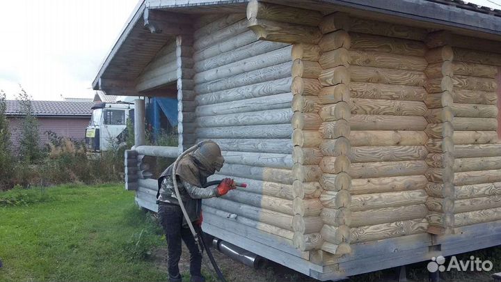 Шлифовка полировка домов сруба