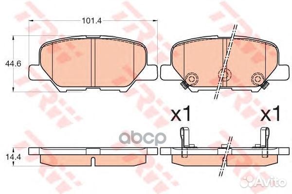 Колодки задние mazda 6 (GJ, GH), mitsubishi OUT
