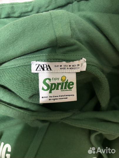 Худи укороченное Zara x Sprite женское