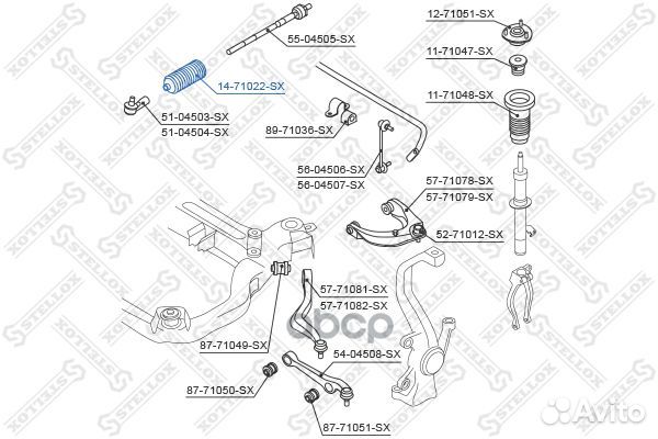 Пыльник рул. рейки п.+л. mazda 6 02 прав Stellox