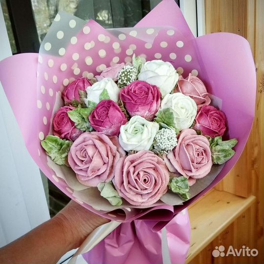 Букет зефирных цветов подарок