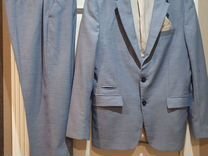 Мужской костюм Zara размер 50 голубой кэжуал стиль