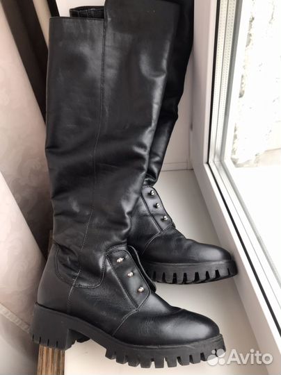Сапоги зимние кожа мех натуральные