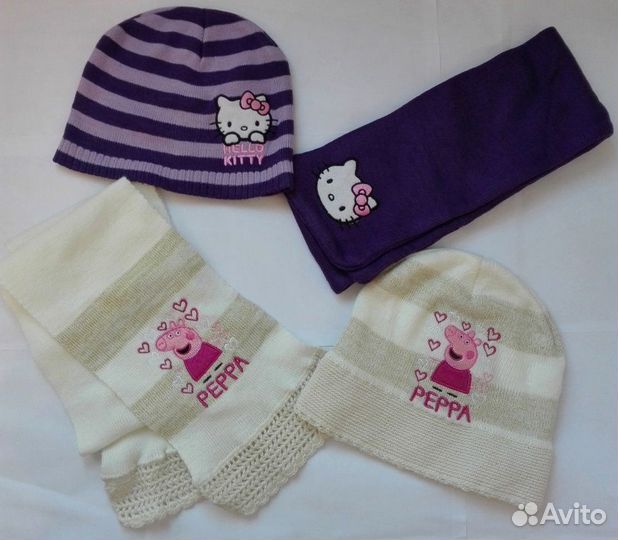 Шапка и шарф Peppa Шапка и шарф Hello Kitty