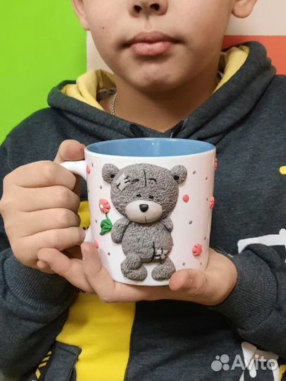 Кружка из глины Bearbrick мишки кавс тедди мк