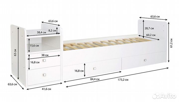 Детская кровать-трансформер Фея 1414
