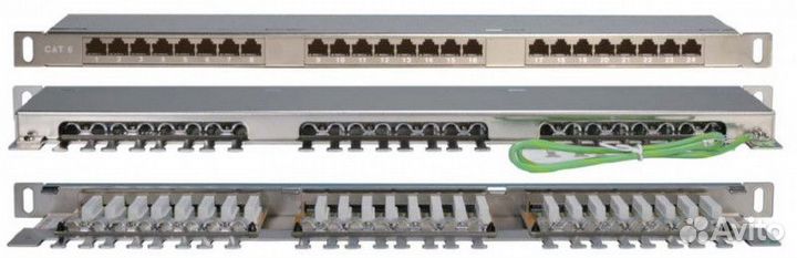 Патч-панель Hyperline pphd-19-24-8P8C-C6-SH-110D