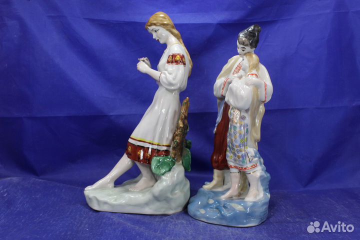 Две фарфоровые статуэтки о любви Майская ночь Пара