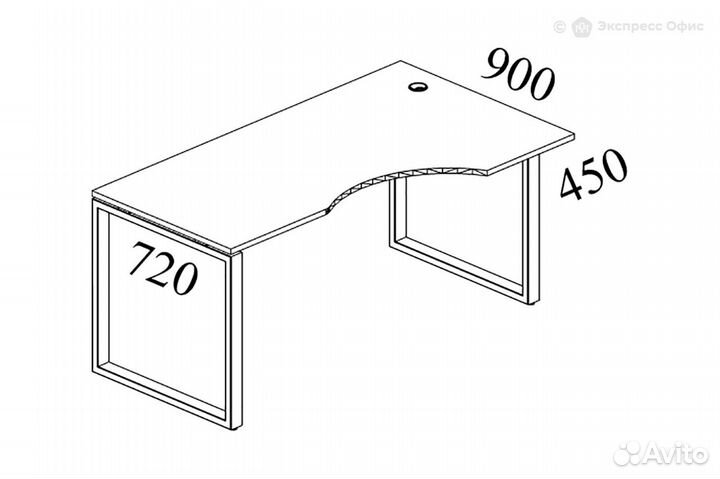 Стол письменный криволинейный правый Metal system style бо.са-2 Пр