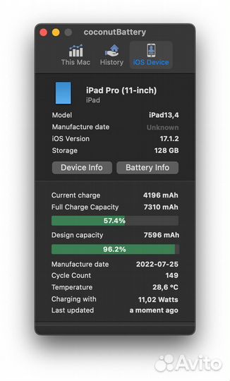 Apple iPad Pro 11, M1, 2021, 128gb