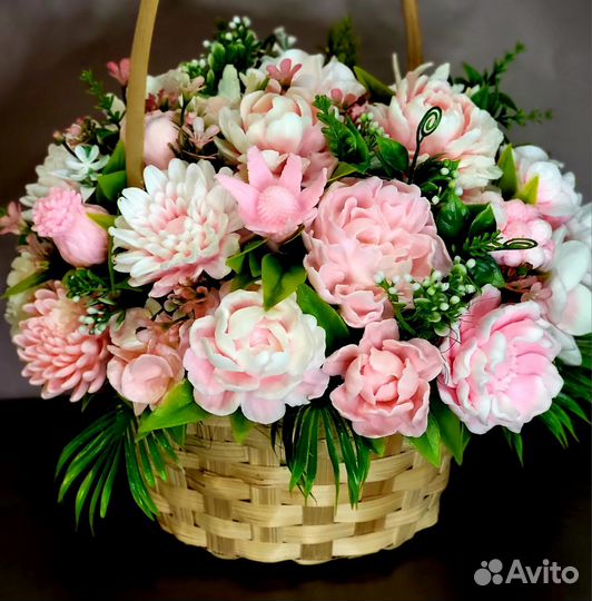 Корзина цветов. Сувенирное мыло